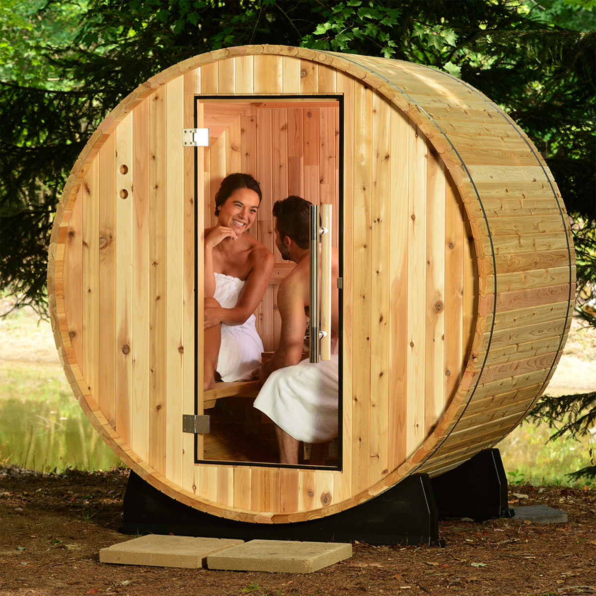 Duet 2-Person Outdoor Barrel Sauna